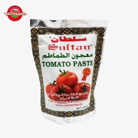 Chińska fabryka wysokiej jakości, wygodna pasta pomidorowa w walizce stojąca 50g podwójnie skoncentrowana.
