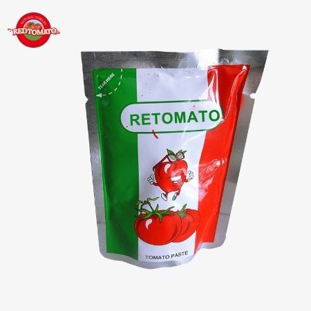 Chińska fabryka wysokiej jakości, wygodna pasta pomidorowa w walizce stojąca 50g podwójnie skoncentrowana.
