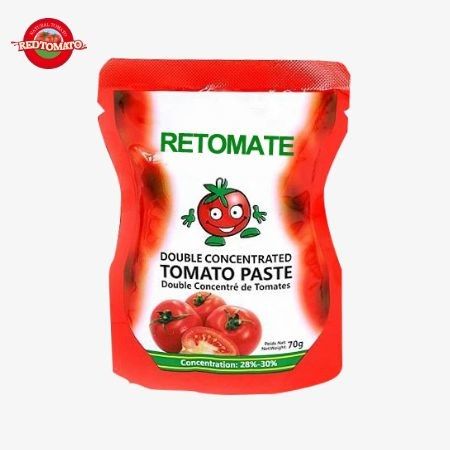Chińska fabryka wysokiej jakości, wygodna pasta pomidorowa w walizce stojąca 50g podwójnie skoncentrowana.