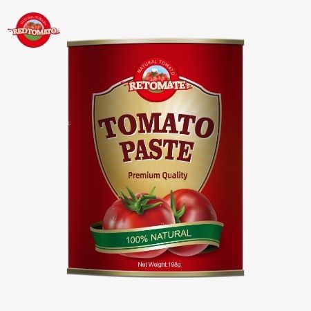 198 g Pasta pomidorowa w puszkach OEM zgodna z normami produkcji ISO HACCP BRC FDA