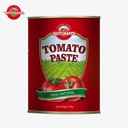 198 gramów puszkowanej pasty pomidorowej produkowanej zgodnie z normami produkcji ISO HACCP BRC i FDA