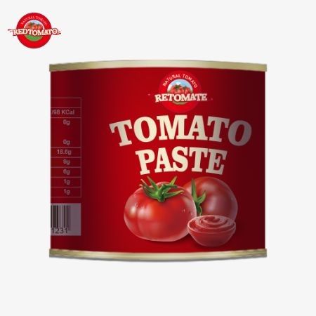 210 g puszkowanej pasty pomidorowej produkowanej zgodnie z normami produkcji ISO HACCP BRC i FDA