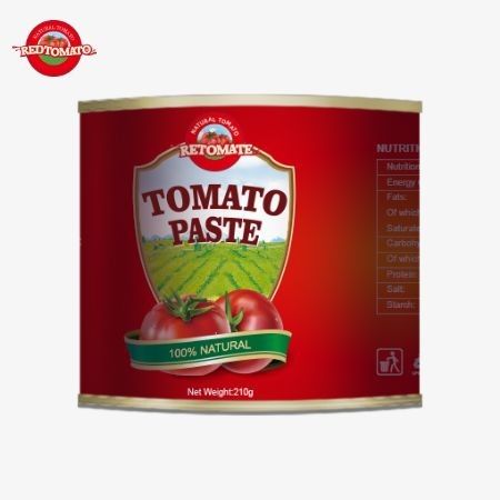 210 g puszkowanej pasty pomidorowej jest produkowana zgodnie z normami produkcji ISO HACCP BRC i FDA