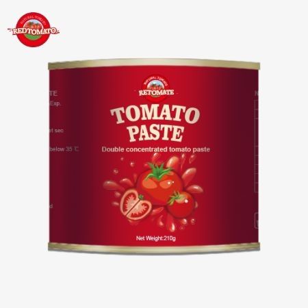 210 g puszkowanej pasty pomidorowej zgodna z normami produkcji określonymi przez ISO HACCP BRC I FDA
