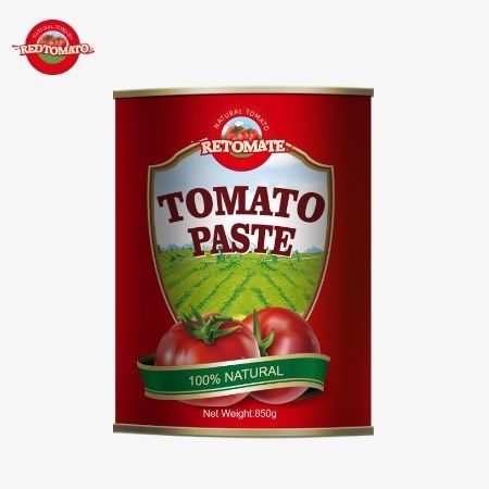 Dokładna produkcja w Chinach Nasza wysokiej jakości 850g konserwowana pasta pomidorowa ma 28/30% stężenia Brix