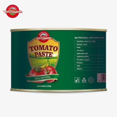 Wysokiej jakości konserwowany produkt pomidorowy Halal 28-30% Koncentrowana pasta pomidorowa w 2200g Halal Afrykańska kuchnia muzułmańska