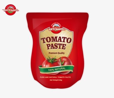 56 g stand-up pouch of Double-concentrated Tomato Paste, czystość od 28% do 100%
