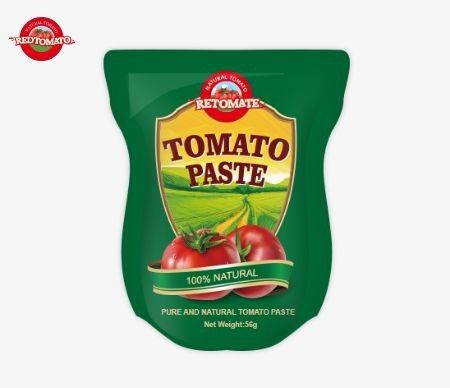 Wielkiej sprzedaży stand-up sachet pasta pomidorowa dostępna w 56g rozmiarów oferuje czysty produkt bez żadnych dodatków