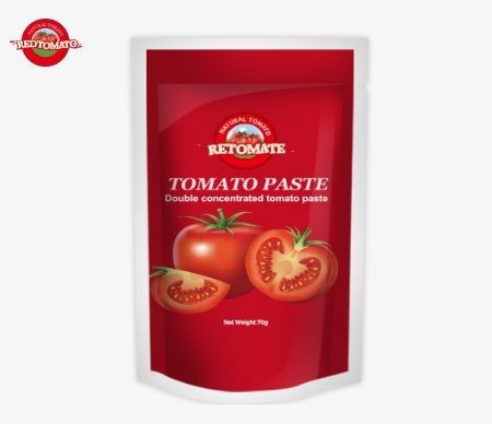 Szczotki z pasty pomidorowej w płaskich i stojących kształtach, podwójnie skoncentrowane, każda ważąca 70 g