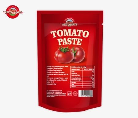 Wyrób bezpośredni na zamówienie, wydrukowany na zamówienie 70g, stand-up pouch bags for tomato sauce paste packaging