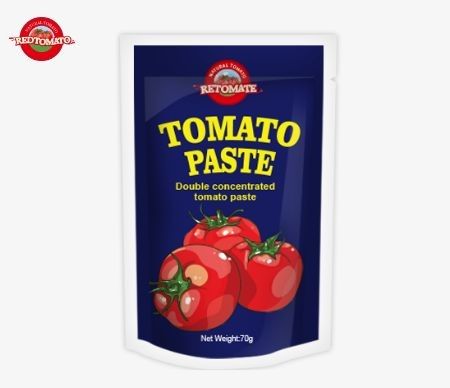 70 g pasty pomidorowej w stojącej walizce płaska walizka Brix 28-30% 22-24% 18-20% stężenie