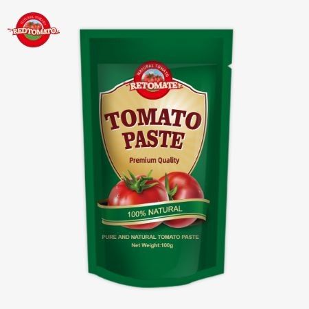 OEM Stand Up Sachet z 100g podwójnej skoncentrowanej pasty pomidorowej o czystości od 30% do 100%