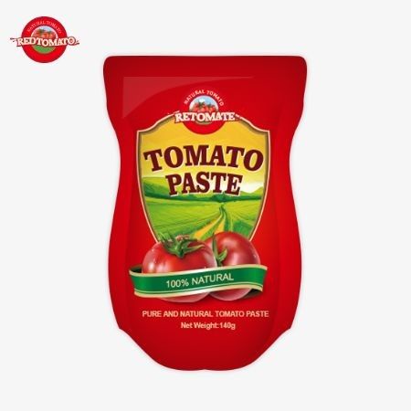 140 g zestawu z pasty słodko-kwaśnych pomidorów, dostępnych w poziomie czystości od 22% do 30%