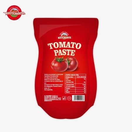 140 g pasty słodko-kwaśnej z pomidorów, czystość od 22% do 30%