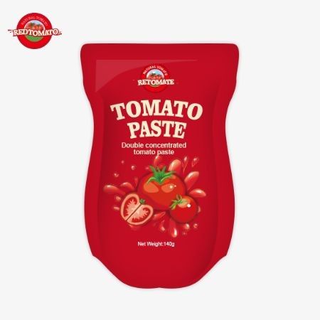 140 g stand-up sachet z pasty z słodkich i kwaśnych pomidorów zakres czystości: 22% - 30%