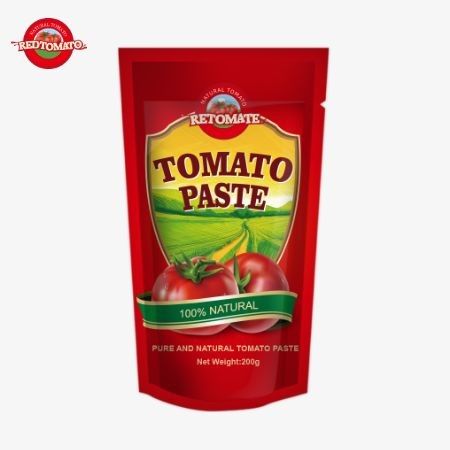 200 g stand-up sachet z pasty pomidorowej spełnia normy ISO HACCP i BRC, zapewniając zgodność z cenami fabrycznymi