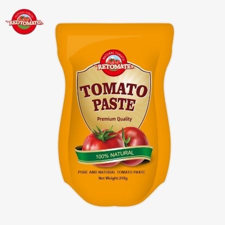 Produkcja pasty pomidorowej stand-up o wadze 210 g jest zgodna z normami ISO HACCP BRC i FDA