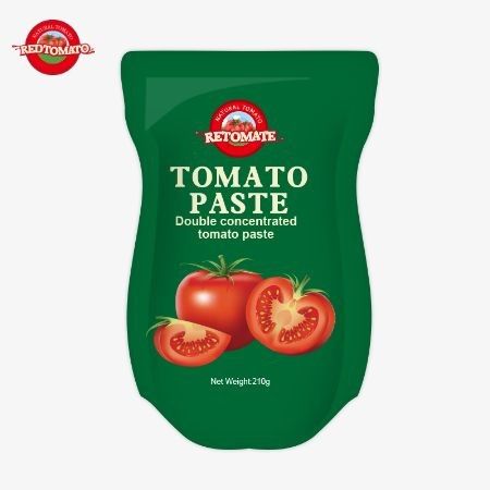 210g pasty pomidorowej stand-up sachet spełnia normy ISO HACCP BRC i FDA