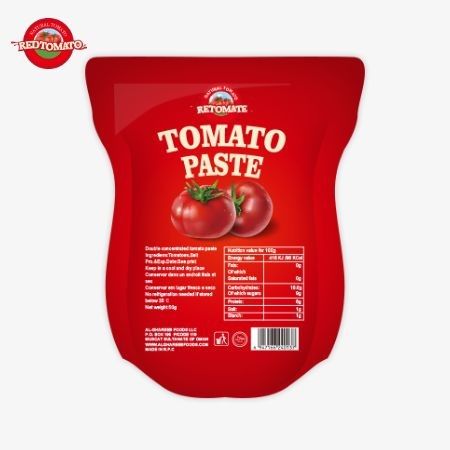 340g stand-up sachet z pasty pomidorowej spełnia wymagania ISO, HACCP i BRC