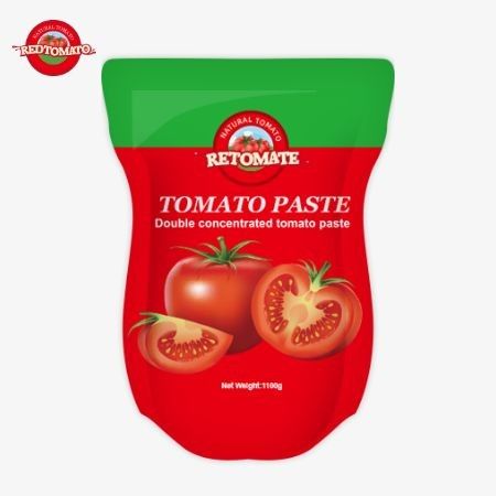 1100g stand-up sachet z pasty pomidorowej spełnia normy ISO HACCP i BRC dla zgodności z cenami fabrycznymi