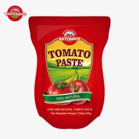 1100 g stand-up sachet z pasty pomidorowej spełnia standardy ISO, HACCP i BRC dla zgodności z cenami fabrycznymi