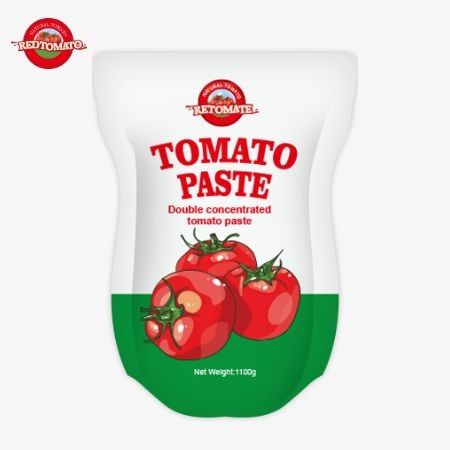 1100g stand-up sachet z pasty pomidorowej spełnia standardy ISO, HACCP i BRC dla cen fabrycznych