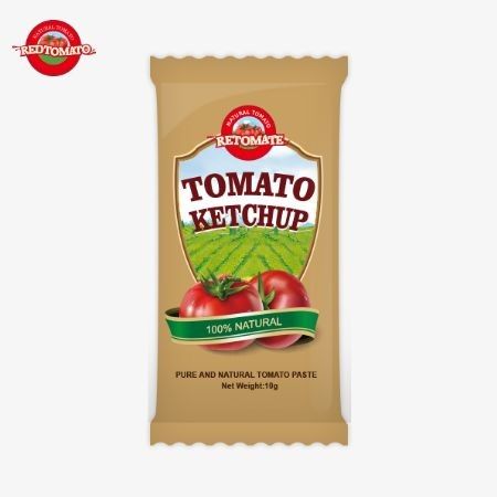 10g sachetu ketchupu z słodko-kwaśnym smakiem i czystym naturalnym smakiem