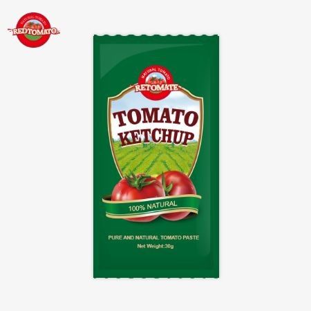 OEM Mały worek Ketchup pomidorowy 30g Słodki i kwaśny smak Czyste naturalny smak ISO HACCP BRC Standardy FDAl