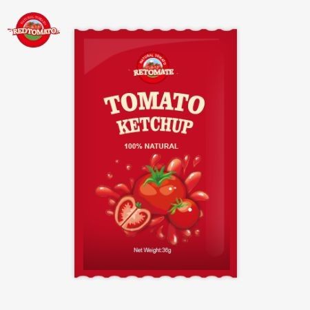 36g OEM Tomato Ketchup Sachet z czystym naturalnym smakiem spełnia normy ISO HACCP BRC i FDA