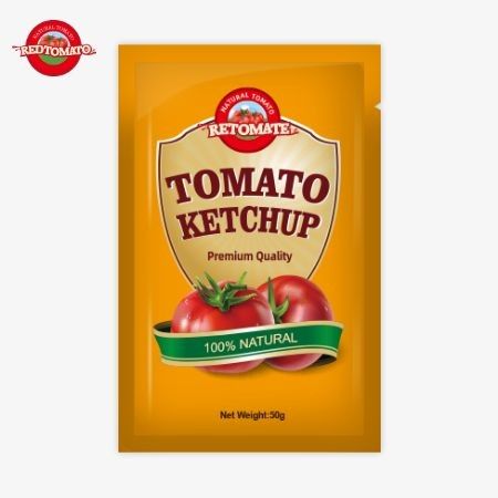 Ceny fabryczne 50g sachetu ketchupu zapewnia wygodne, łatwe w użyciu opakowanie dla przyjemnego spożycia