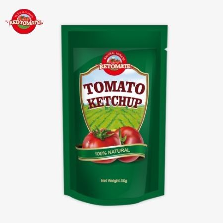 Certyfikowany przez ISO sachet ketchupu, 56 g, oferuje czysty, naturalny słodki i kwaśny smak