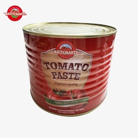 Przecier pomidorowy Retomate 2200g w puszce o zawartości Brix 28–30% dostępny pod naszą marką oraz z pełnym brandingiem i usługą projektowania opakowań