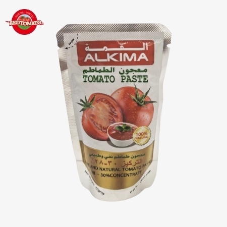 ALKIMA Saszetka 70g Pasta pomidorowa Stand Up 28–30% Brix: Marka Retomate lub dostosowywana OEM