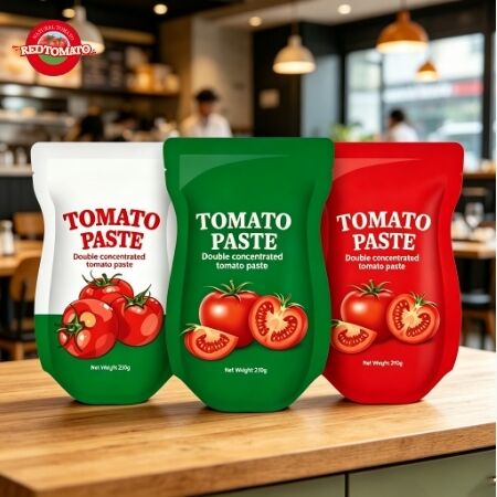 Saszetka stojąca 210 g Pasta pomidorowa ISO HACCP BRC Certyfikat FDA zapewniający łatwe przechowywanie i świeżość
