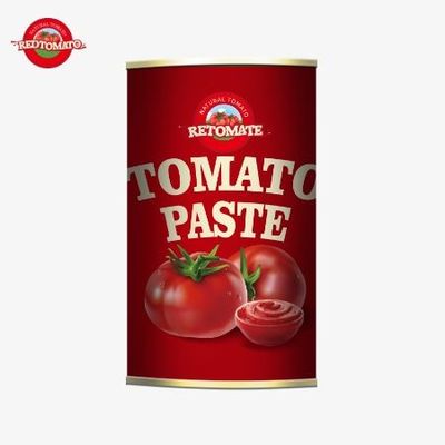 140g konserwy z pasty pomidorowej z otwartą pokrywką. Przedstawiamy naszą nową, lepszą jakość.