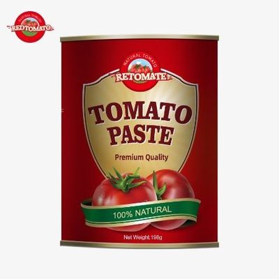198 g Pasta pomidorowa w puszkach OEM zgodna z normami produkcji ISO HACCP BRC FDA