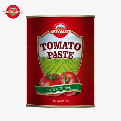198 gramów puszkowanej pasty pomidorowej produkowanej zgodnie z normami produkcji ISO HACCP BRC i FDA
