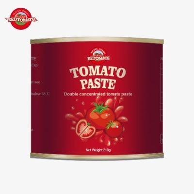 210 g puszkowanej pasty pomidorowej zgodna z normami produkcji określonymi przez ISO HACCP BRC I FDA
