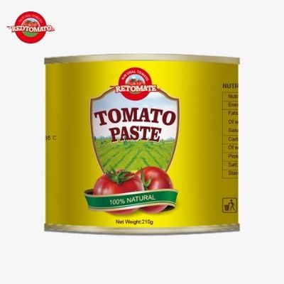 210 g konserwowanej pasty pomidorowej, którą oferujemy spełnia normy ISO HACCP i BRC przez FDA.