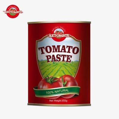 Dokładna produkcja w Chinach Nasza wysokiej jakości 850g konserwowana pasta pomidorowa ma 28/30% stężenia Brix