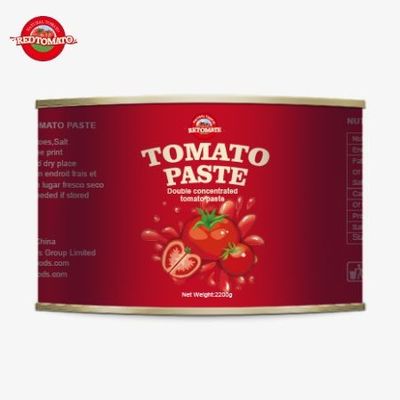 Fabryka pomidorów 28-30% Brix Pasta pomidorowa w puszkach 2200g Pasta pomidorowa z puszki Wysoka jakość świeża