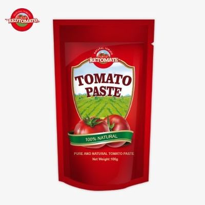 Dobra jakość chińska fabryka 100g w stojącej pasty sachetów pomidorowych