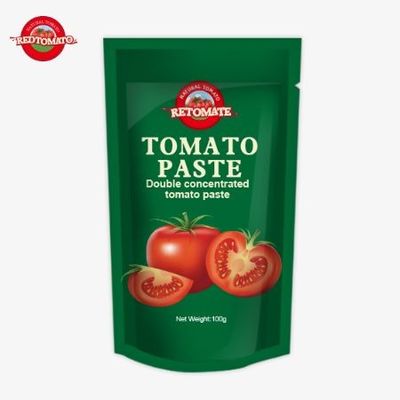 Pasta pomidorowa o 100% czystości, pakowana w 100g worek