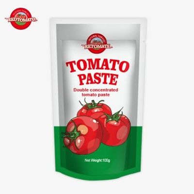 W opakowaniu w 100g pasty pomidorowej z 100% czystością