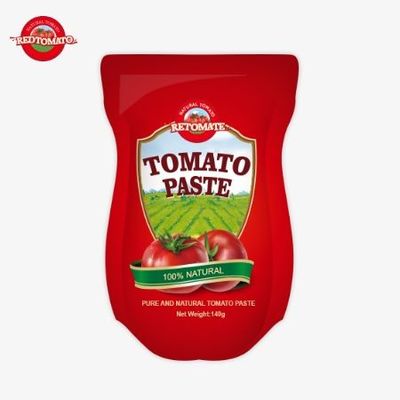 140 g stand-up sachet z słodko-kwaśnej pasty pomidorowej, o czystości od 22% do 30%