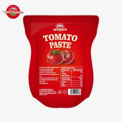 340g stand-up sachet z pasty pomidorowej spełnia wymagania ISO, HACCP i BRC