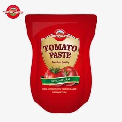 1100g stand-up sachet z pasty pomidorowej spełnia normy ISO HACCP i BRC dla zgodności z cenami fabrycznymi