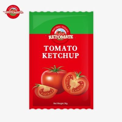 36g OEM Tomato Ketchup Sachet z czystym naturalnym smakiem, spełniające normy ISO HACCP i FDA