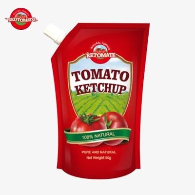 Czysty, naturalnie smakowany, 56g, ISO-standardowy worek z keczupem, zgodny z międzynarodowymi normami produkcji
